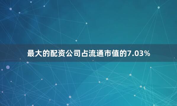最大的配资公司占流通市值的7.03%